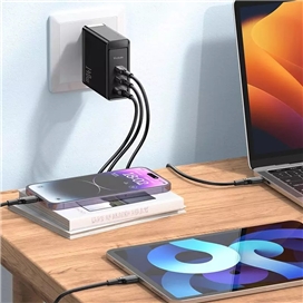 شارژر دیواری سوپر فست شارژ تایپ سی و یو اس بی 140 وات مک دودو MCDODO CH-2911 GaN 5 Pro 140W Type-C / USB Fast Charger