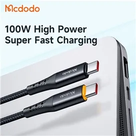 کابل شارژ قطع کن دار تایپ سی به تایپ سی 100 واتی مک دودو مدل MCDODO CA-3460 طول 1.2متر
