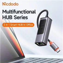 تبدیل هاب چندکاره 2 پورت مک دودو مدل MCDODO HU-0680 پورت ورودی تایپ سی