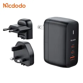 شارژر آداپتور دیواری 3 پورت 65 وات مک دودو مدل MCDODO CH-8442 GAN به همراه کابل 2 متری