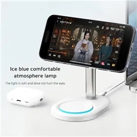 هولدر رومیزی و شارژر وایرلس دوکاره رسی Recci Wireless Charger Holder 2In1 RCW-32