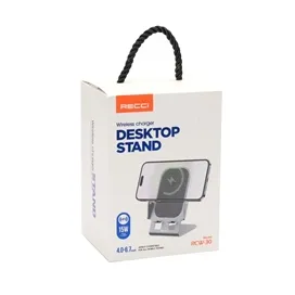 هولدر و شارژر وایرلس رومیزی رسی Recci Wireless Charger Desktop Stand RCW-30