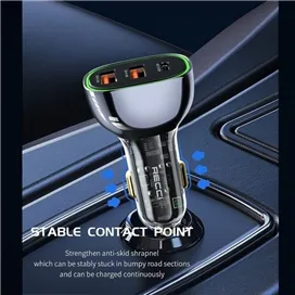 شارژر فندکی شفاف 93 وات رسی Recci Journey Transparent Car Charger RCC-N18
