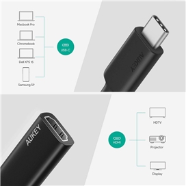 کابل تبدیل USB به Aukey CB-A29 Type C Adaptor USB-C to HDMI