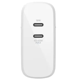 شارژر دیواری شارژ سریع USB-C دوپورت 68 وات بلکین مدل WCH003vfWH