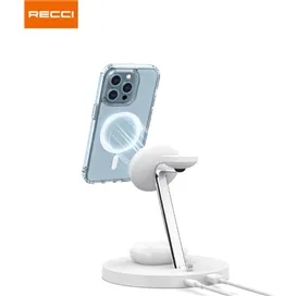 شارژر وایرلس 15 وات 5 کاره رسی Recci Charger Stand RCW-26