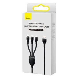 کابل سه سر 66 وات بیسوس Baseus 3in1 Fast Charging cass040001
