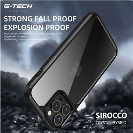 قاب جی تک آیفون 13پرو مکس G-TECH SIROCCO CRYSTAL HYBRID BLACK Case iPhone 13 Pro Max