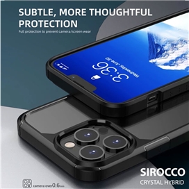 قاب جی تک آیفون 13پرو مکس G-TECH SIROCCO CRYSTAL HYBRID BLACK Case iPhone 13 Pro Max