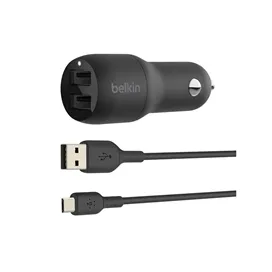 شارژر فندکی 24وات بلکین- Belkin BoostCharge Dual – مدل CCE001bt1MBK