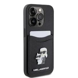 قاب کارل لاگرفلد مدل SAFFIANO CASE WITH CARDSOLTS مناسب برای گوشی موبایل اپل آیفون 15 پرومکس