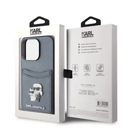 قاب کارل لاگرفلد مدل SAFFIANO CASE WITH CARDSOLTS مناسب برای گوشی موبایل اپل آیفون 15 پرومکس