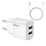 آداپتور شارژ دو پورت همراه با کابل جویروم JOYROOM Mini Fast Charger Dual Ports L-2A123