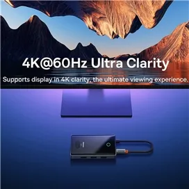 هاب تایپ سی 6 پورت بیسوس Baseus Focus Series 6 Port Type-C Hub Adapter WKYY030213