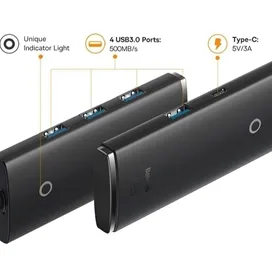 هاب یو اس بی 4 پورت بیسوس Baseus Airjoy 4 Port USB3.0 Hub Adapter WKQX030001