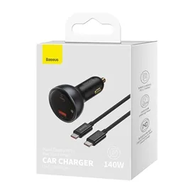 شارژر فندکی 140 وات بیسوس با کابل Baseus Digital Display fast car charger 140W CGZX070001