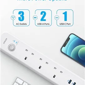 چند راهی برق 2 متری انکر Powerextend 3 PD مدل A9136