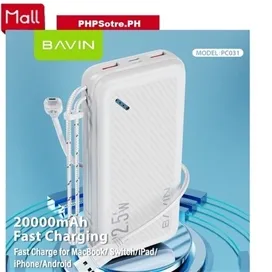 پاوربانک 20000 باوین Bavin PC031 توان 22.5 وات