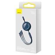 کابل سه سر بیسوس طول 1.2متر و توان 100 وات دارای سیم جمع کنBaseus Bright Mirror Retractable CAMLC-AMJ01