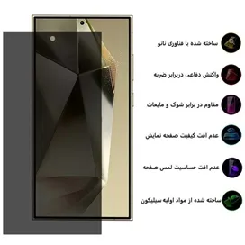 محافظ صفحه نمایش حریم شخصی بوف مدل Silicone-Privacy مناسب برای گوشی موبایل سامسونگ Galaxy S24 Ultra
