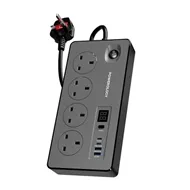 چندراهی برق پاورولوژی مدل PWCUQC045BK با 4 پورت و توان 2990 وات