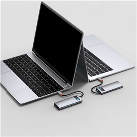 هاب 5 پورت بیسوس Baseus Metal Gleam 5 in 1 Multifunctional Type-C HUB CAHUB-CX0G توان 100 وات