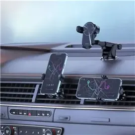 هولدر خودرو و شارژ وایرلس برند لِوِلوُ levelo lavaux wireless automatic acrylic coil car charger LVLLWCBK