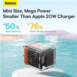 شارژر دیواری 20 وات بیسوس Baseus GaN5 Fast Charger (Mini) 1C 20W CCGP170007