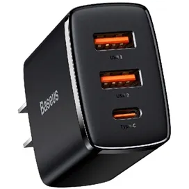 شارژر دیواری سریع 30 وات بیسوس Baseus 30W Compact Quick Charger 2U+C CN CCXJ-C01