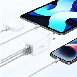 شارژر دیواری 65 وات با دو پورت USB-C و یک پورت USB-A یوگرین مدل CD244
