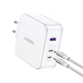 شارژر دیواری یوگرین 140 وات با دو پورت USB-C و یک پورت USB-A مدل CD289 همراه با کابل USB-C