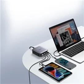 شارژر رومیزی 100 وات Nexode با 3 پورت USB-C و 1 پورت USB-A یوگرین مدل CD328