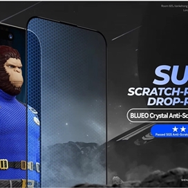 گلس برند بلوئو Blueo مدل Blueo Crystal Anti-scratch مناسب برای Apple iPhone 15 Pro Max بهمراه ابزار نصب