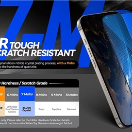 گلس برند بلوئو Blueo مدل Blueo Crystal Anti-scratch مناسب برای Apple iPhone 15 Pro Max بهمراه ابزار نصب