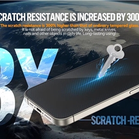 گلس برند بلوئو Blueo مدل Blueo Crystal Anti-scratch مناسب برای Apple iPhone 15 Pro Max بهمراه ابزار نصب