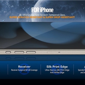 گلس برند بلوئو Blueo مدل Blueo Crystal Anti-scratch مناسب برای Apple iPhone 15 Pro Max بهمراه ابزار نصب