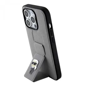 قاب کارل لاگرفلد مدل SAFFIANO LEATHER GRIP مناسب برای گوشی موبایل اپل آیفون 15 پرومکس