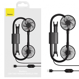 پنکه صندلی اتومبیل بیسوس Baseus Blustery Car Two-Headed Vehicle Fan CXJF-01 دارای دو فن