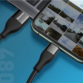 کابل لایتنینگ به USB / Type-C دو کاره Baseus Dual Output CATLYW-G01 توان 18 وات طول 1 متر
