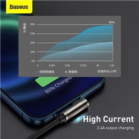 کابل لایتنینگ بیسوس Baseus Legend Series Elbow USB to iP CALCS-A01 طول 2 متر و توان 2.4 آمپر