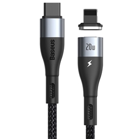 کابل مگنتی لایتنینگ بیسوس Baseus Zinc Magnetic Type C to Lightning CATLXC-01 طول 1 متر توان 20 وات