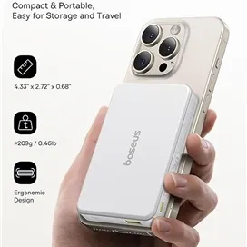 پاوربانک 10000 مگنتی 22.5 وات بیسوس BASEUS Magnetic Mini Power Bank Qi2 PPWPQ10-20