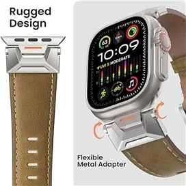 بند چرمی G-Tech Vintage Leather برای اپل واچ (44/45/46/49mm)
