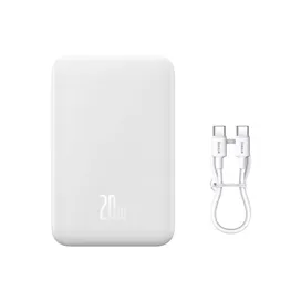 پاوربانک وایرلس مگنتی 10000 با کابل لایتنینگ بیسوس Baseus Magnetic mini 20W Power Bank PPCXM10I