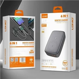 هاب شارژر 5 پورت وایرلس الدینیو 140 وات LDNIO Q4010 GaN