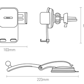هولدر چندکاره بیسوس Baseus Easy Control Clamp Car Mount Holder Set SUYK000001 شفاف