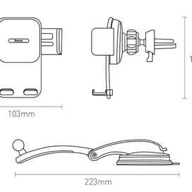 هولدر چندکاره بیسوس Baseus Easy Control Clamp Car Mount Holder Set SUYK000001 شفاف