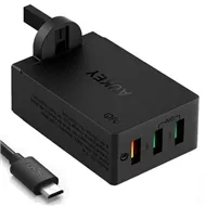 شارژر دیواری 3 پورت با قابلیت شارژ سریع آکی Aukey PA-T14 3-Port Wall Charger with Quick Charge 3.0