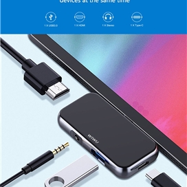 هاب 4 پورت برند WIWU مدل  Alpha T5 Pro USB-C