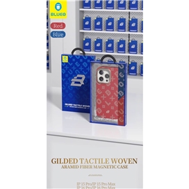 قاب Blueo بلو Gilded Tactile Woven Aramid Fiber Magnetic Case مناسب برای Apple iPhone 16 Pro Max